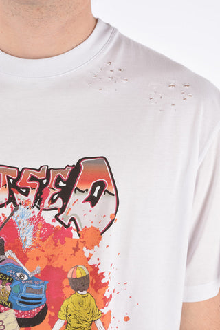 printed vintage effect t-shirt