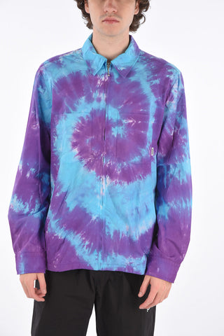 Tie dye effect full zip shirt
