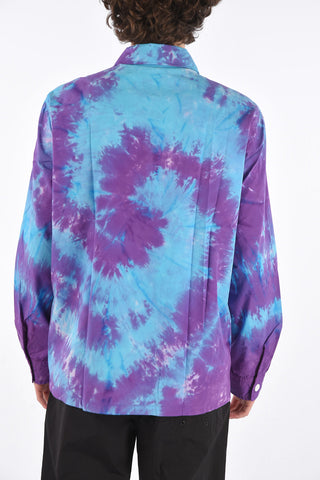 Tie dye effect full zip shirt