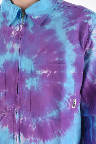Tie dye effect full zip shirt