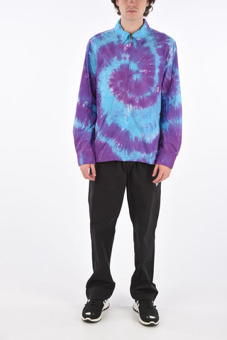 Tie dye effect full zip shirt