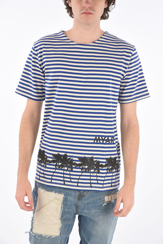 T-shirt a righe con stampa