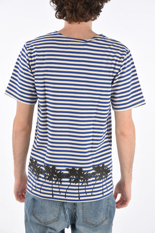 T-shirt a righe con stampa