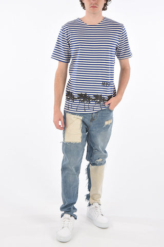 T-shirt a righe con stampa