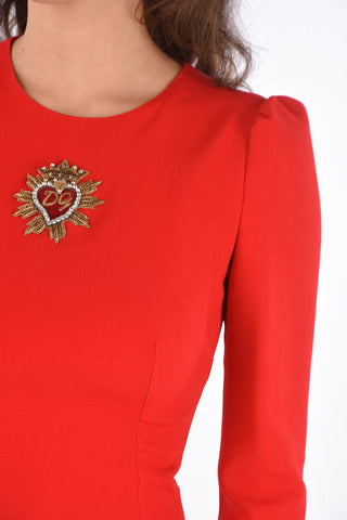 Mini Dress with Sacred Heart Embroidery
