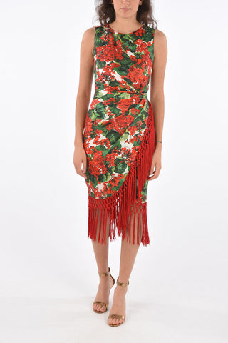 Fringed Sleeveless Midi Dress