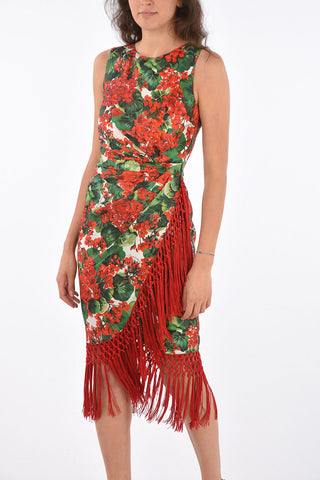 Fringed Sleeveless Midi Dress