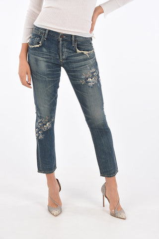 boyfriend jeans Slim Fit EMERSON con Ricami