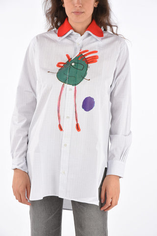 Oversized graph check shirt with Print