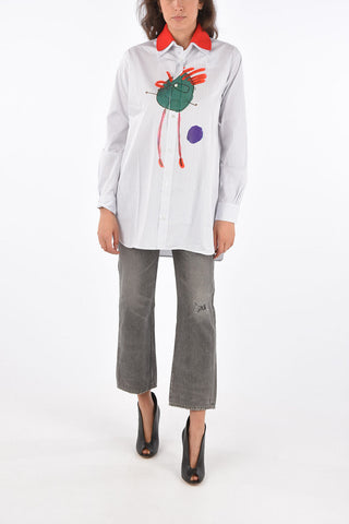 Oversized graph check shirt with Print