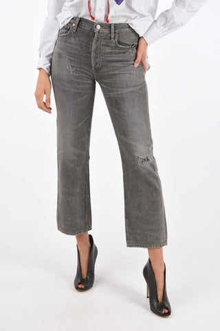 High-rise CORA distressed jeans