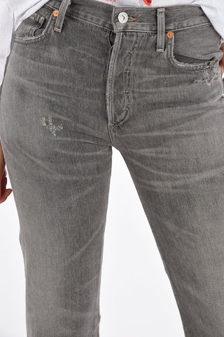 High-rise CORA distressed jeans