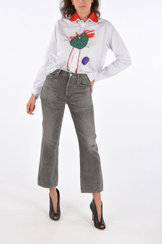 High-rise CORA distressed jeans
