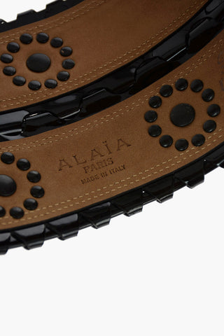 cintura da vita in pelle verniciata con borchie 120mm