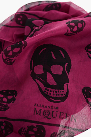 skull printed silk foulard