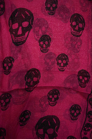 skull printed silk foulard