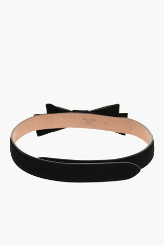 25mm suede leather belt with bow