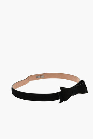 25mm suede leather belt with bow