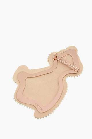 teddy bear brooch with Beads and Rhinestone Embellished