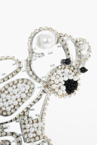 teddy bear brooch with Beads and Rhinestone Embellished