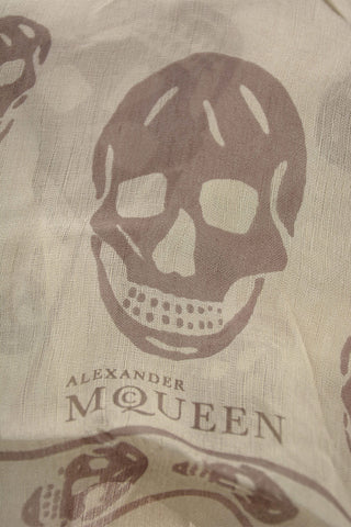 skull printed silk foulard