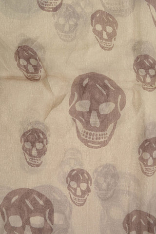 skull printed silk foulard