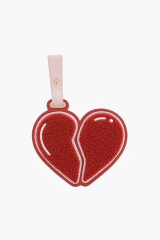 leather and fabric BROKEN HEART Bag Charm