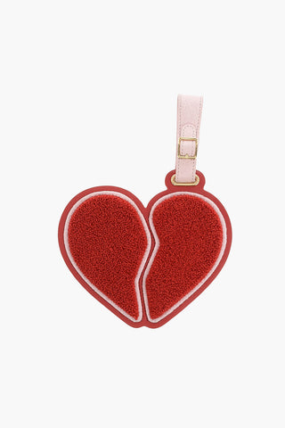 leather and fabric BROKEN HEART Bag Charm