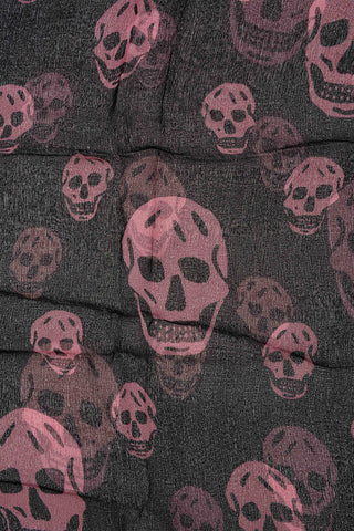Foulard in seta con stampa teschio