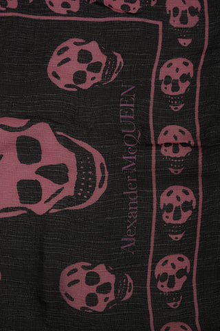 Foulard in seta con stampa teschio