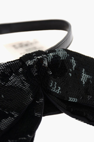 leather and silk choker with bow