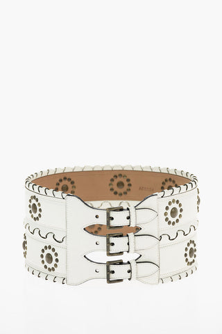 120mm studded leather waist belt