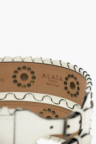 120mm studded leather waist belt