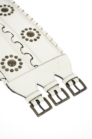 120mm studded leather waist belt