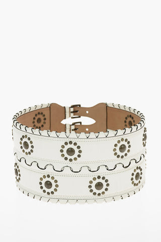 120mm studded leather waist belt