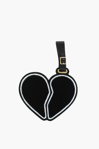 leather and fabric BROKEN HEART Bag Charm