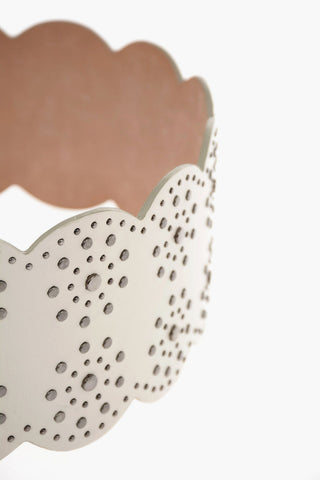 cintura da vita in pelle con borchie 95mm