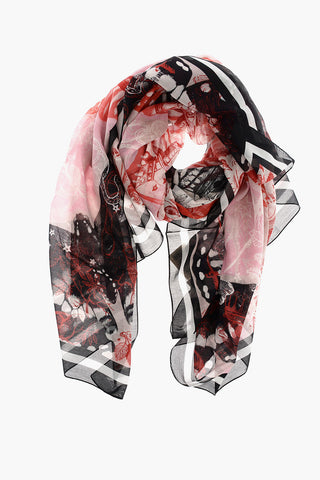 butterflies printed foulard