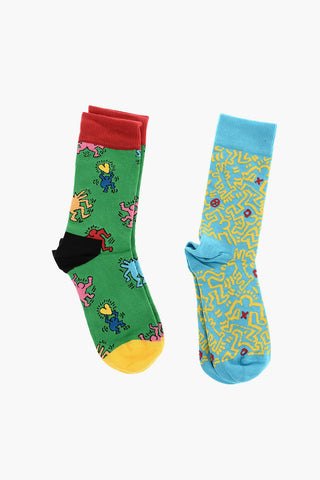KEITH HARING stretch cotton 2 socks set