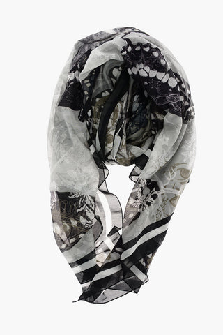 butterflies printed foulard