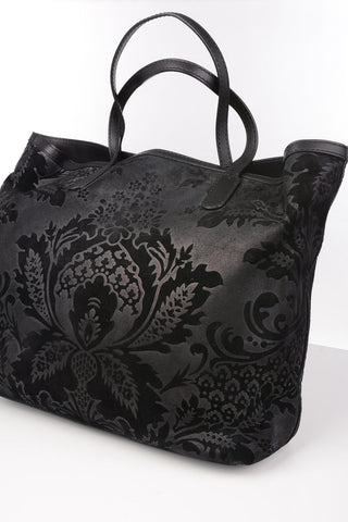 Borsa Tote fantasia antemio in pelle scamosciata
