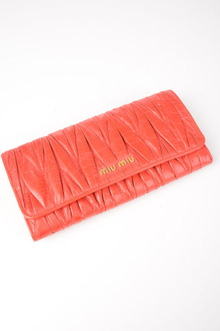 Leather matelassé lux wallet 