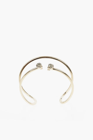 brass Double Thin Raw Twin Skull bracelet
