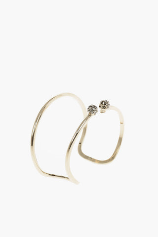 brass Double Thin Raw Twin Skull bracelet