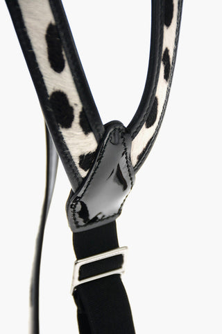 Cow-print ponyskin suspenders