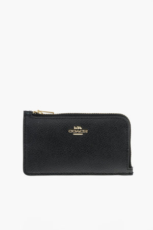leather card holder with zip closure
