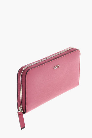 portafoglio in pelle con chiusura zip