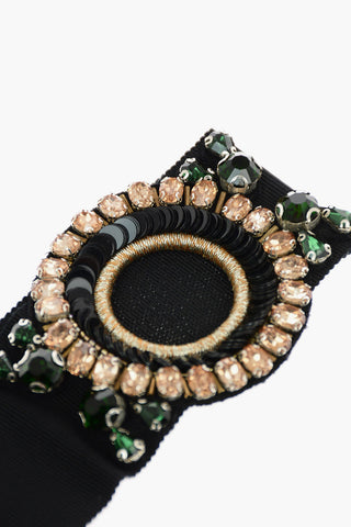 fabric necklace with jewels and sequins