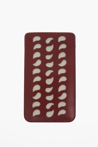porta smartphone in pelle con dettagli laser cut