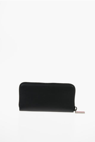 portafoglio in pelle con chiusura zip